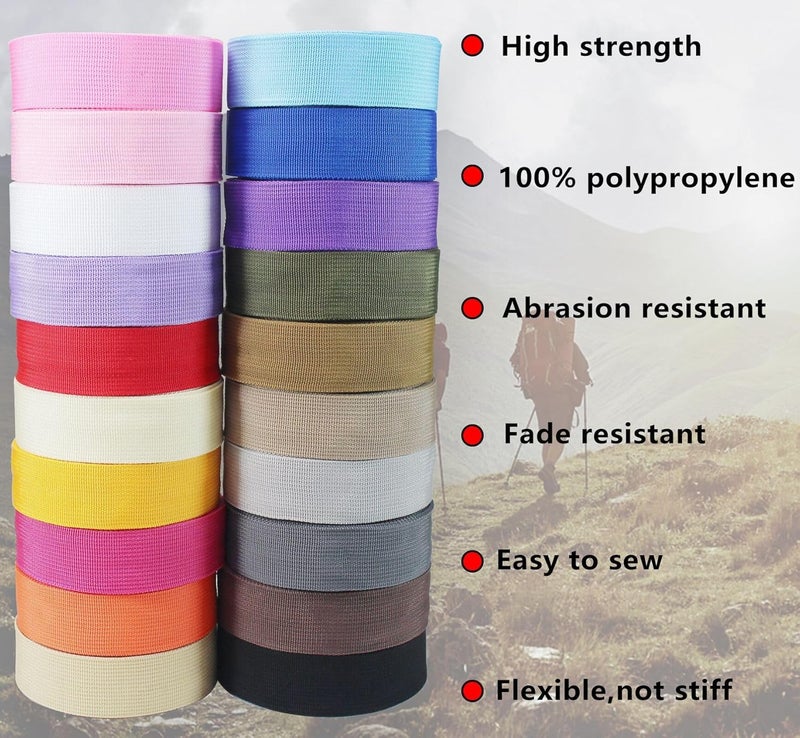 ZHFMLY Gray Webbing Straps1.5 Inch - 12 Yards 1-1/2 Inch Wide Polypropylene Straps for Lawn Chair Replacement, Backpack & Tote Bags, Decorative Webbing Straps for DIY Projects & Crafts - Image 3